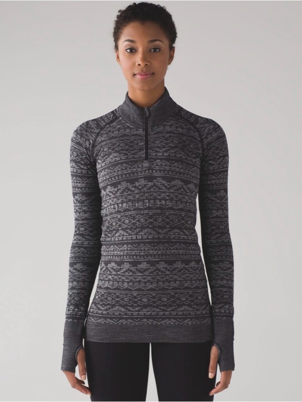 Lululemon Rest Less 1/4 Zip Heathered Black size 6